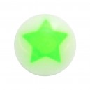 Bola Piercing Acrílico Estrella Astral Verde / Blanco