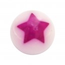 Boule Piercing Acrylique Etoile Astrale Violette / Blanc