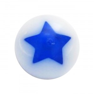 Bola Piercing Acrílico Estrella Astral Azul Oscuro / Blanco