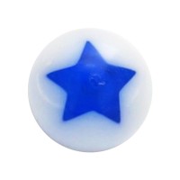 Boule Piercing Acrylique Etoile Astrale Bleue Foncée / Blanc