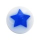 Dark Blue/White Astral Star Acrylic Body Piercing Loose Ball