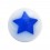Dark Blue/White Astral Star Acrylic Body Piercing Loose Ball