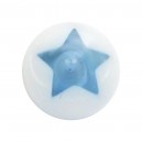 Piercing Kugel Acryl Astralstern Hellblau / Weiß