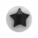Boule Piercing Acrylique Etoile Astrale Noire / Blanc