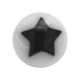 Black/White Astral Star Acrylic Body Piercing Loose Ball