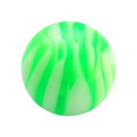 Boule Piercing Acrylique Zébrée Vert / Blanc