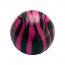Pink/Black Zebra Acrylic Body Piercing Loose Ball