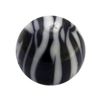 Boule Piercing Acrylique Zébrée Blanc / Noir