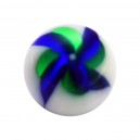 Bola de Piercing Acrílico Molino de Viento Azul / Verde