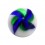 Blue/Green Windmill Acrylic UV Piercing Only Ball