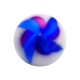 Blue/Pink Windmill Acrylic UV Piercing Only Ball