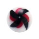 Black/Red Windmill Acrylic UV Piercing Only Ball