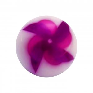 Bola de Piercing Acrílico Molino de Viento Púrpura / Rosa