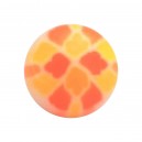Boule Piercing Acrylique Mosaïque Orientale Jaune / Orange