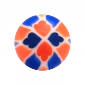 Boule Piercing Acrylique Mosaïque Orientale Orange / Bleu