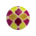 Boule Piercing Acrylique Mosaïque Orientale Vert / Violet
