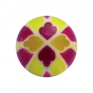 Boule Piercing Acrylique Mosaïque Orientale Vert / Violet