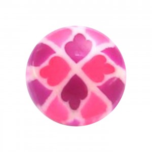 Purple/Pink Oriental Mosaic Acrylic UV Piercing Only Ball