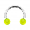 Balls Transparent Green Acrylic Circular Barbell