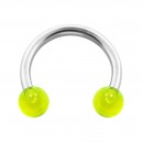 Hufeisen-Piercing Acryl Grün Transparent Kugeln