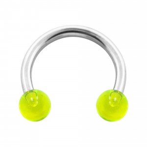 Hufeisen-Piercing Acryl Grün Transparent Kugeln
