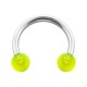 Hufeisen-Piercing Acryl Grün Transparent Kugeln