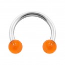 Hufeisen-Piercing Acryl Orange Transparent Kugeln