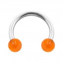 Piercing Fer à Cheval Acrylique Transparent Orange Boules