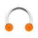 Balls Transparent Orange Acrylic Circular Barbell