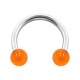 Hufeisen-Piercing Acryl Orange Transparent Kugeln