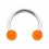 Hufeisen-Piercing Acryl Orange Transparent Kugeln