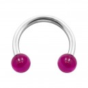 Hufeisen-Piercing Acryl Lila Transparent Kugeln