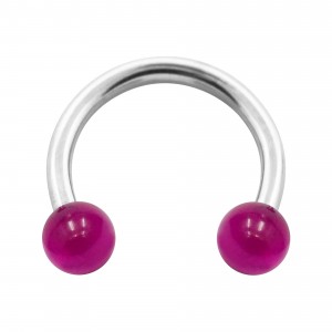 Hufeisen-Piercing Acryl Lila Transparent Kugeln