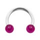 Hufeisen-Piercing Acryl Lila Transparent Kugeln