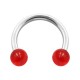 Hufeisen-Piercing Acryl Rot Transparent Kugeln