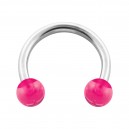Hufeisen-Piercing Acryl Rosa Transparent Kugeln