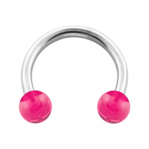 Balls Transparent Pink Acrylic Circular Barbell