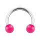 Hufeisen-Piercing Acryl Rosa Transparent Kugeln