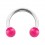 Piercing Hufeisen Acryl Rosa Transparent Kugeln