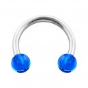 Hufeisen-Piercing Acryl Dunkelblau Transparent Kugeln