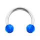 Hufeisen-Piercing Acryl Dunkelblau Transparent Kugeln