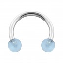 Hufeisen-Piercing Acryl Hellblau Transparent Kugeln