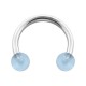 Hufeisen-Piercing Acryl Hellblau Transparent Kugeln