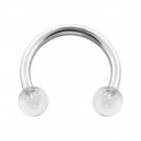 Hufeisen-Piercing Acryl Transparent Kugeln