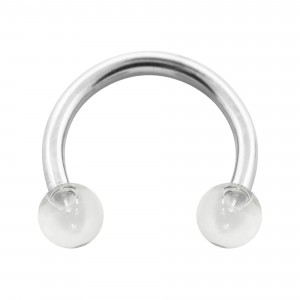 Hufeisen-Piercing Acryl Transparent Kugeln