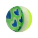 Blue/Green Several Hearts Acrylic UV Belly Piercing Only Ball
