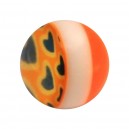 Blue/Orange Several Hearts Acrylic UV Belly Piercing Only Ball