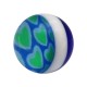 Boule Piercing Nombril Acrylique Plusieurs Coeurs Vert / Bleu