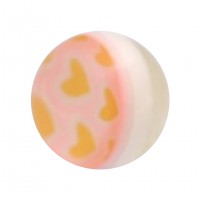 Boule Piercing Nombril Acrylique Plusieurs Coeurs Jaune / Rose