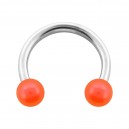 Balls Opaque Orange Acrylic Circular Barbell